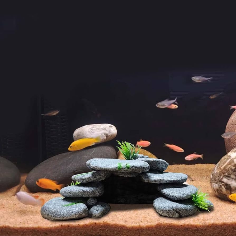 アクアリウム　水槽　オブジェ　金魚　隠れ家　陶器　トンネル Amazon.co.jp: PENGYETHTY 水槽 オブジェ 金魚 隠れ家 水槽 洞窟